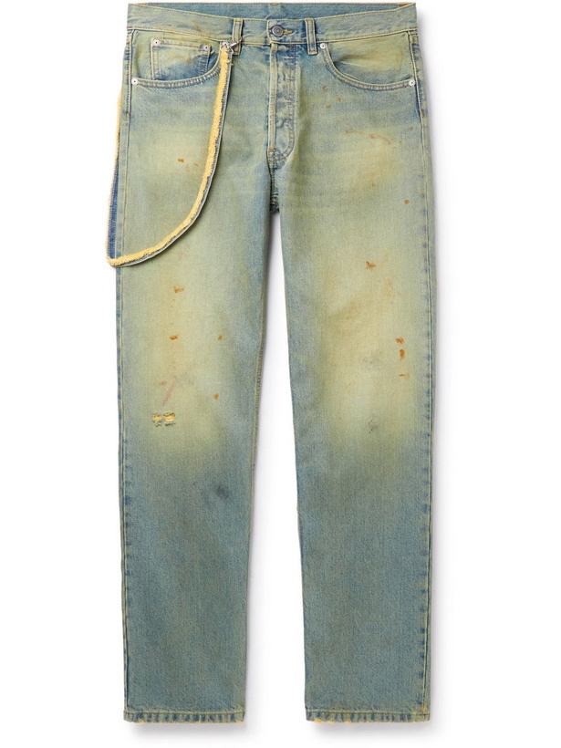 Photo: Maison Margiela - Straight-Leg Distressed Denim Jeans - Blue