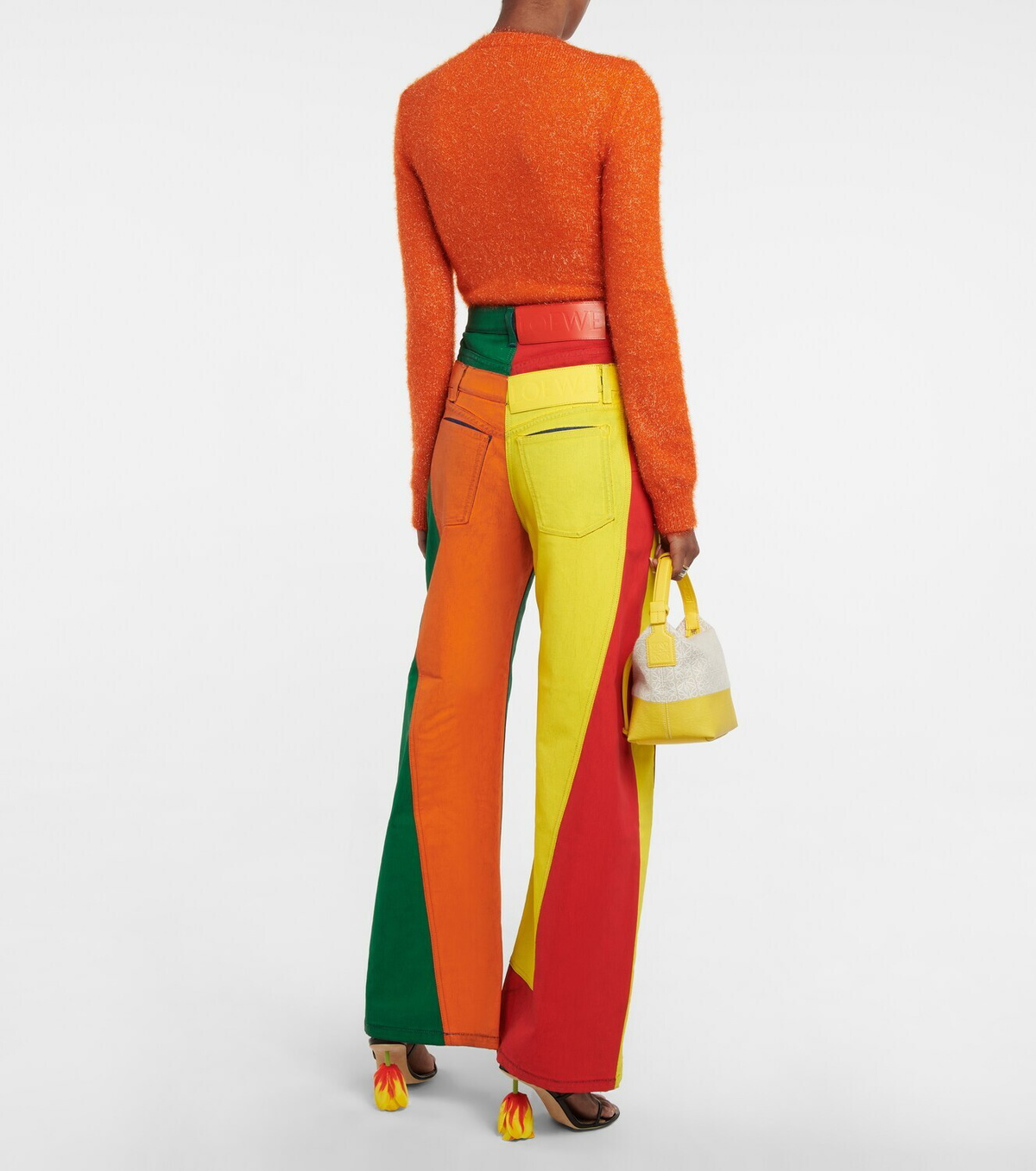 Loewe Colorblock patchwork wide-leg jeans