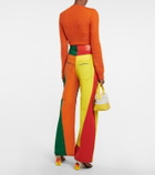 Loewe Colorblock patchwork wide-leg jeans