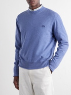 LOEWE - Anagram-Embroidered Cotton-Blend Sweater - Blue