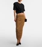 Magda Butrym Draped ruched jersey midi skirt