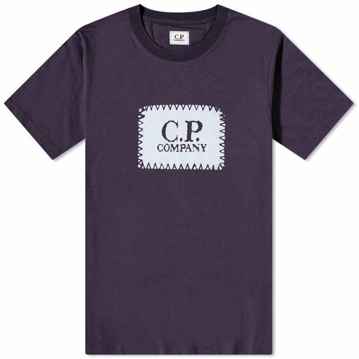 Photo: C.P. Company Men's Stitch Logo T-Shirt in Total Eclipse