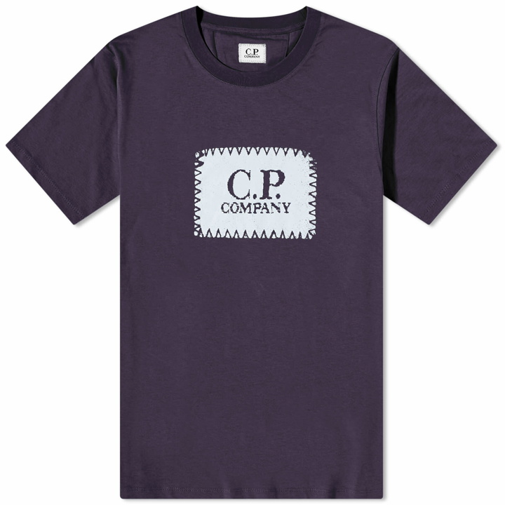 Photo: C.P. Company Men's Stitch Logo T-Shirt in Total Eclipse