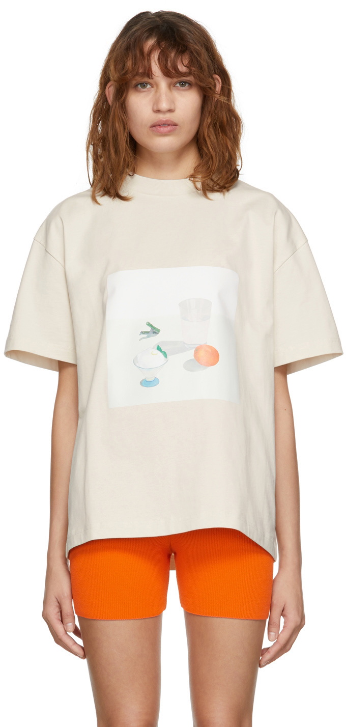 Jacquemus SSENSE Exclusive Beige Graphic T-Shirt Jacquemus