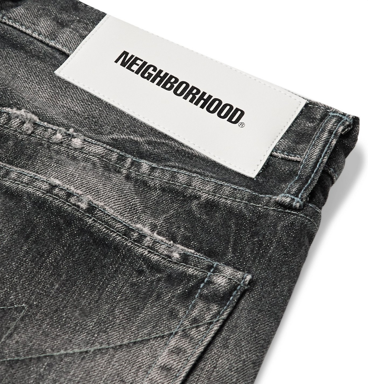 Neighborhood - Block Savage Distressed Denim Jeans - Black