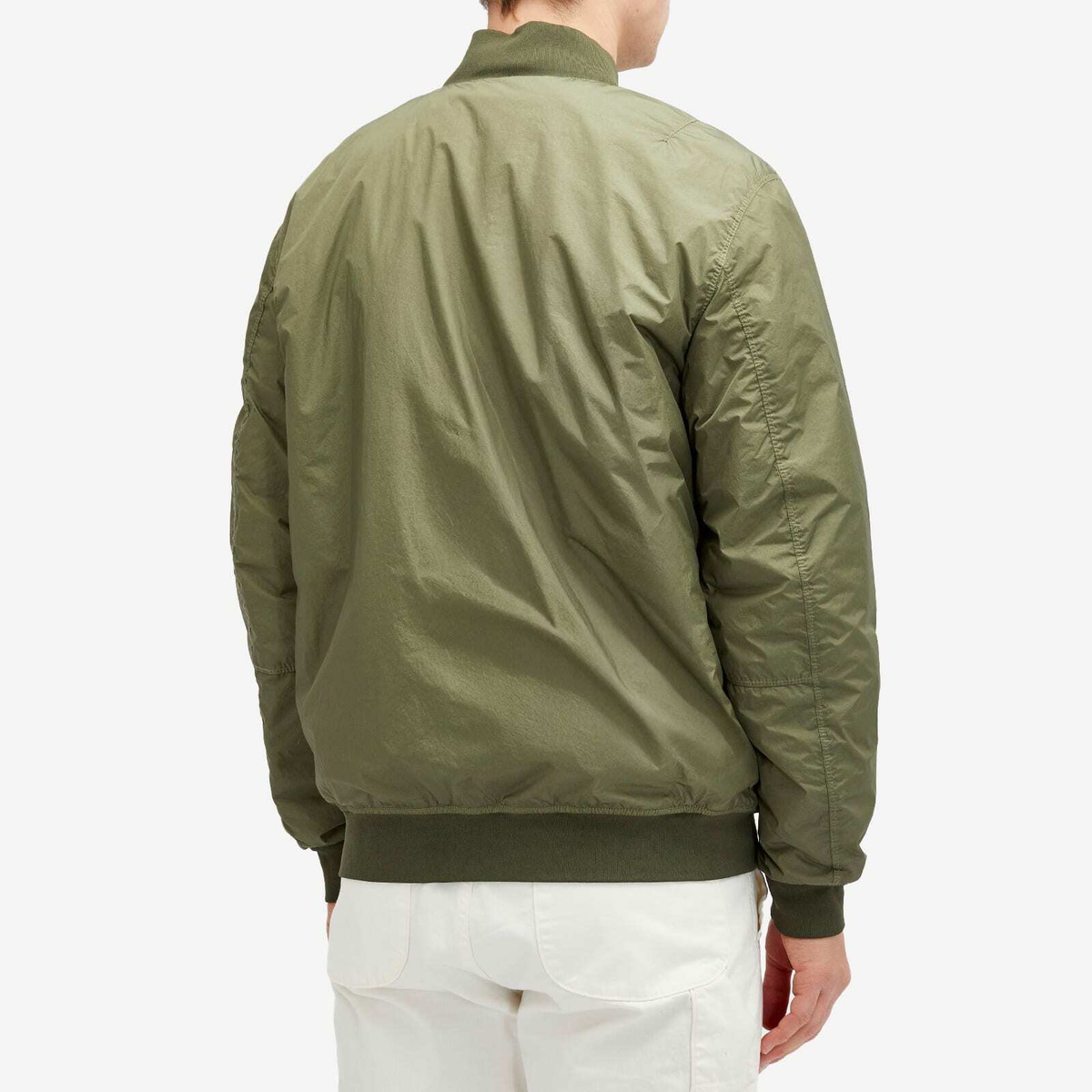 Stone Island Men's Crinkle Reps Primaloft-TC Bomber Jacket in Musk