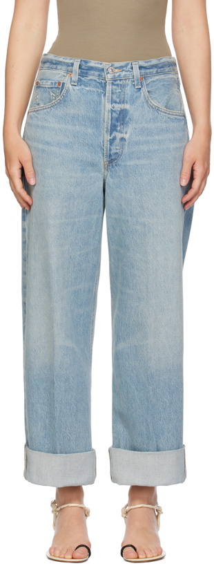 Photo: Citizens of Humanity Blue Ayla Baggy Cuffed Crop Jeans