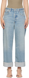 Citizens of Humanity Blue Ayla Baggy Cuffed Crop Jeans