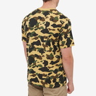 A Bathing Ape Men's 1st Camo College T-Shirt in Yellow