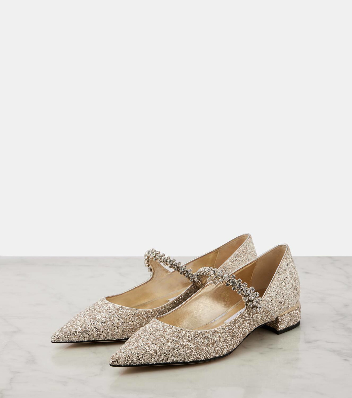Jimmy Choo Bing glitter ballet flats