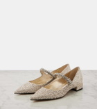 Jimmy Choo Bing glitter ballet flats
