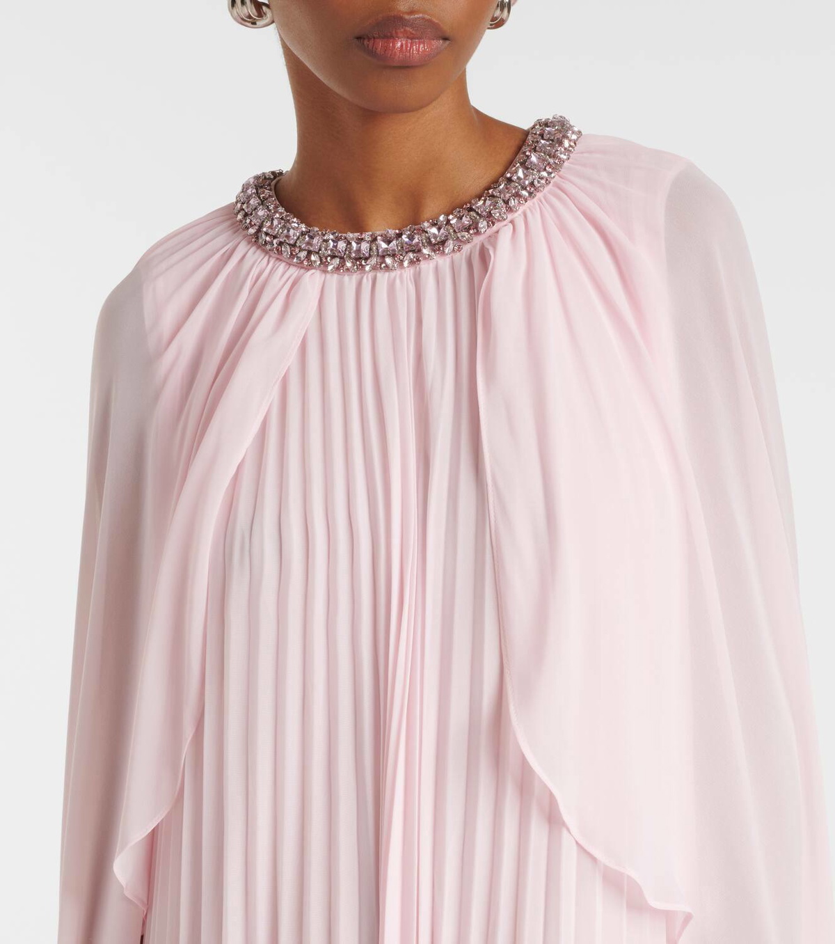 Self-Portrait Caped chiffon gown