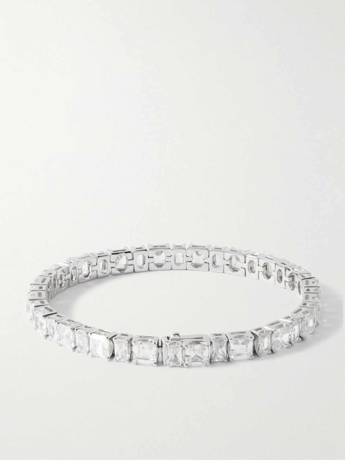Hatton Labs - Puzzle Tennis Silver Cubic Zirconia Bracelet - Silver