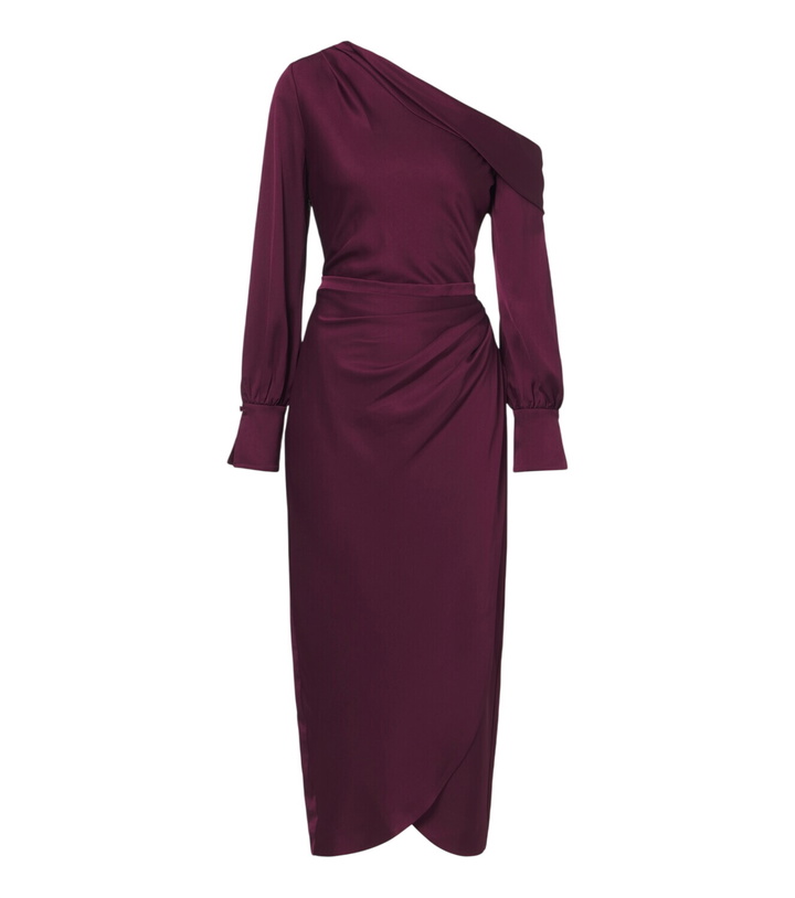Photo: Simkhai Camila draped satin midi dress