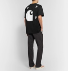 Pop Trading Company - Carhartt WIP Logo-Print Cotton-Jersey T-Shirt - Black