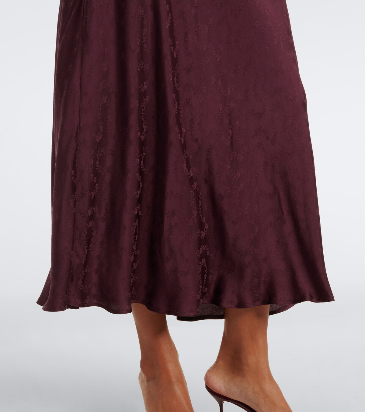 Rixo Fern satin jacquard midi dress