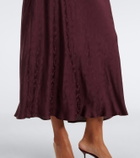 Rixo Fern satin jacquard midi dress