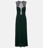 Eres Scene mesh-trimmed jersey maxi dress