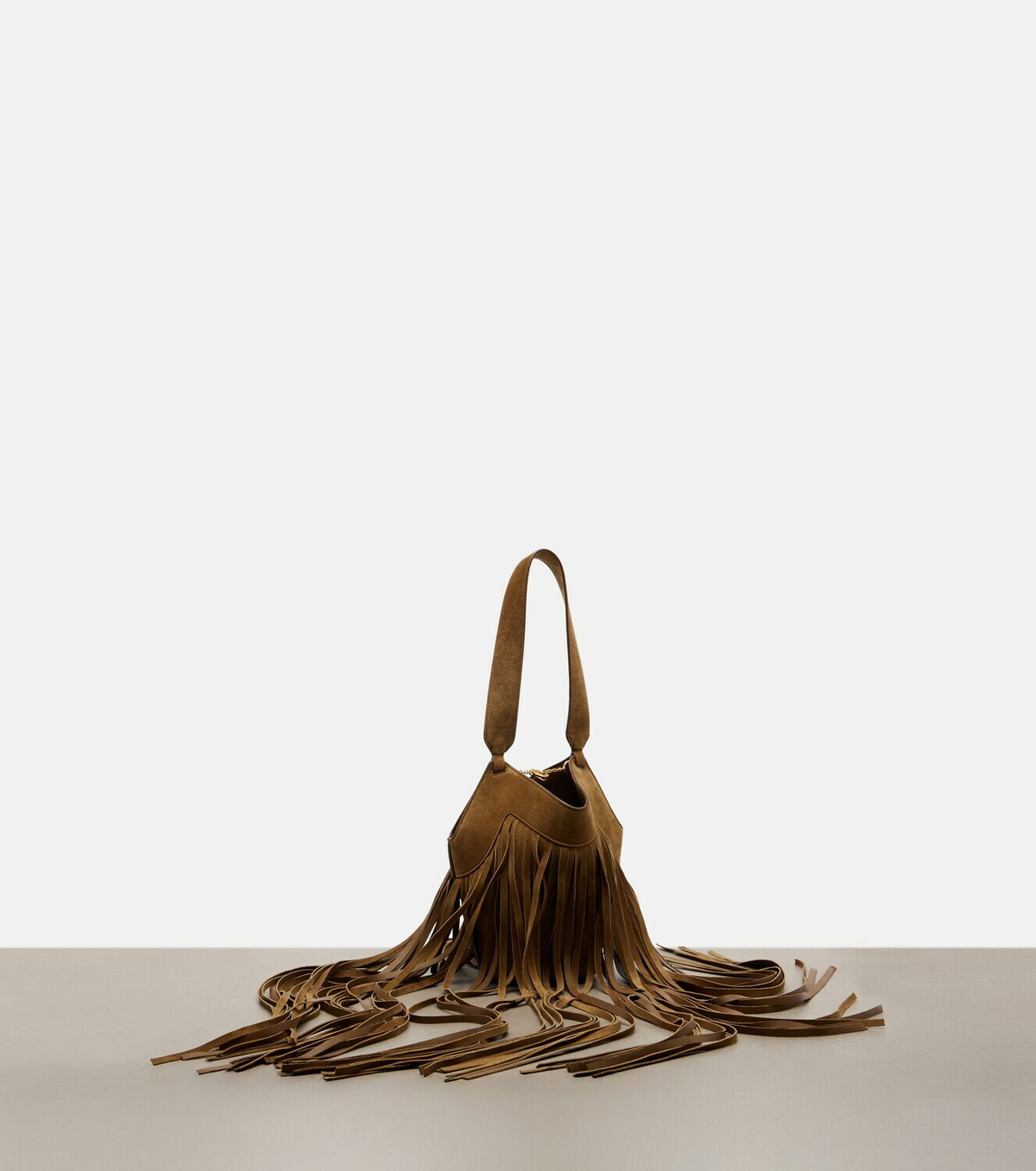 Khaite Lotus Nano fringed suede tote bag