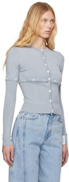 Rokh Blue Multi Button Layer Cardigan