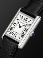 Cartier - Tank Must 33.7mm Stainless Steel and Leather Watch, Ref. No. WSTA0041