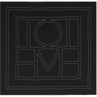 TOTEME Black Embroidered Monogram Silk Scarf