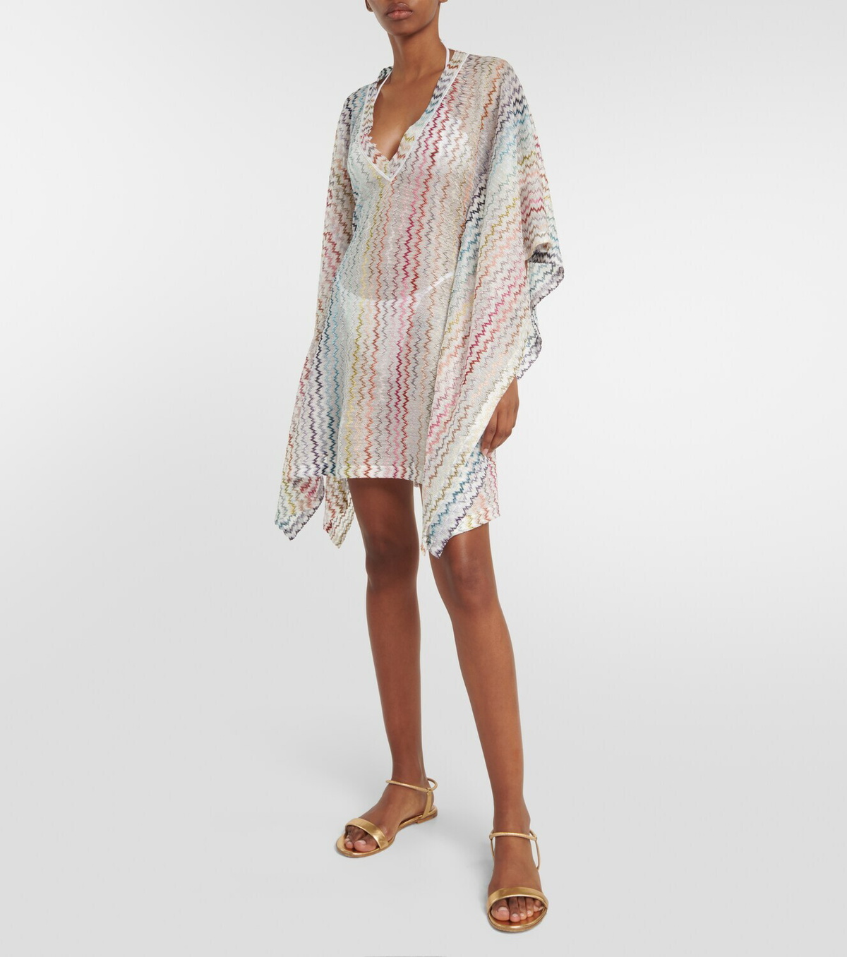 【MISSONI】mare プリント satin kaftan Missoni Mare Caftan Kaftan Dress Beach Swim Coverup sz 46