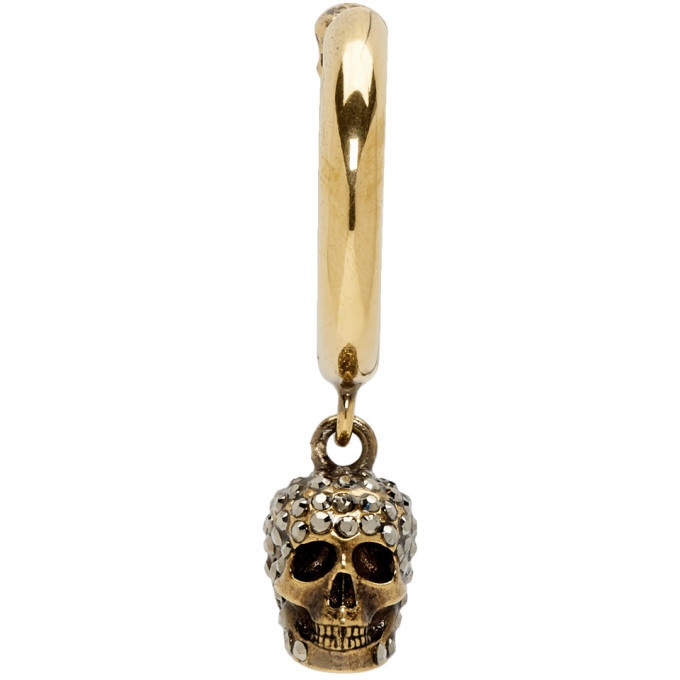 Photo: Alexander McQueen Gold Crystal Skull Hoop Earring
