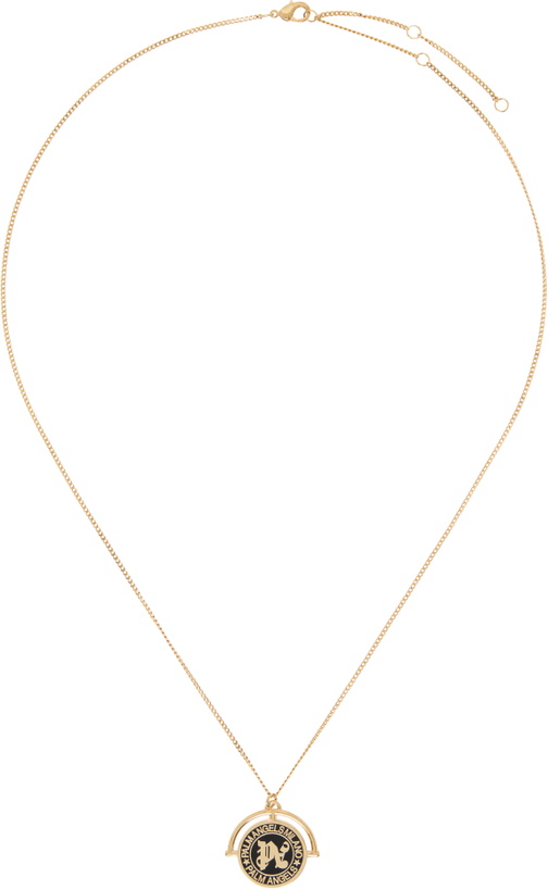 Photo: Palm Angels Gold Monogram Emblem Necklace