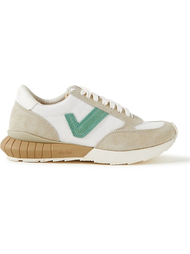 Photo: Visvim - Dunand Suede and Leather-Trimmed Mesh Sneakers - Neutrals