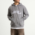 POSTAL Men's Trip Applique Zip Hoodie in Concrete