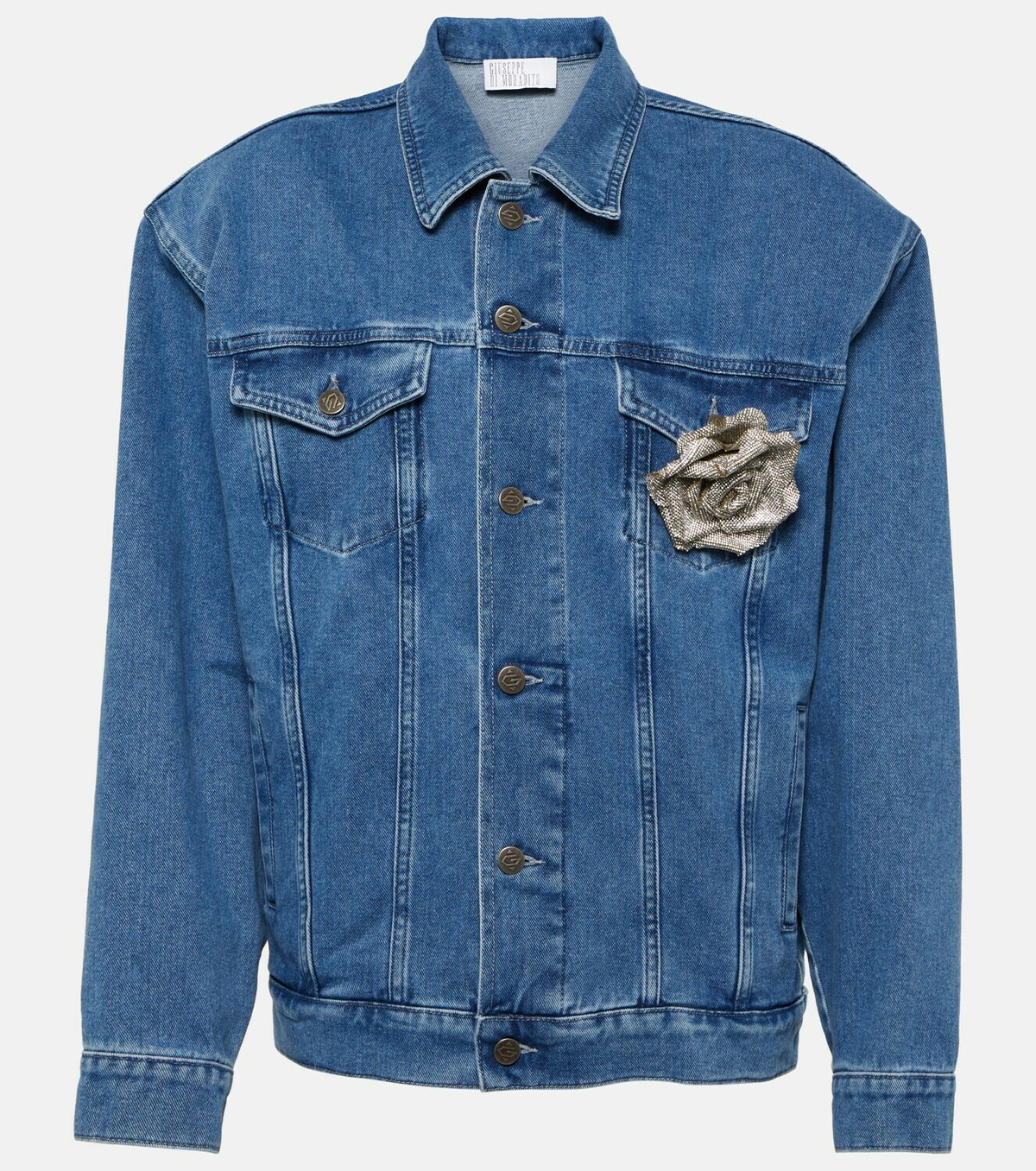 Giuseppe di Morabito Floral-appliqué denim jacket Giuseppe di Morabito