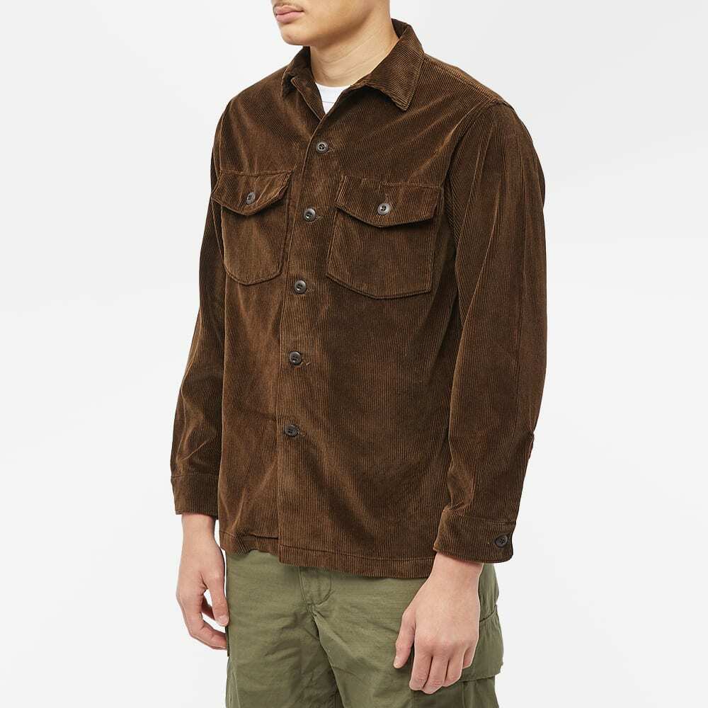 orSlow Men's Us Army Fatigue Corduroy Shirt in Dark Brown orSlow