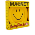 MARKET Men's Smiley Plate 4 Piece Set in Yellow
