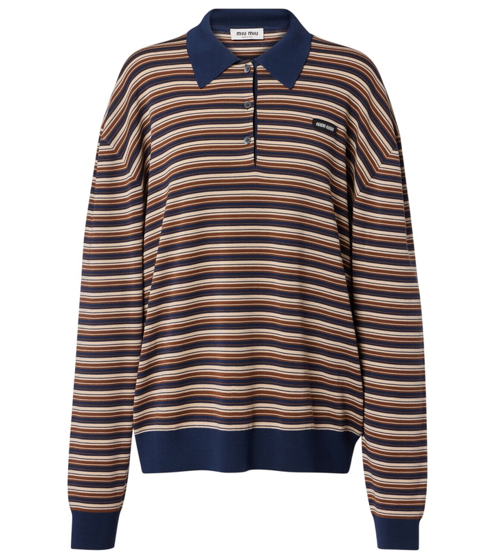 Photo: Miu Miu Striped virgin wool polo sweater