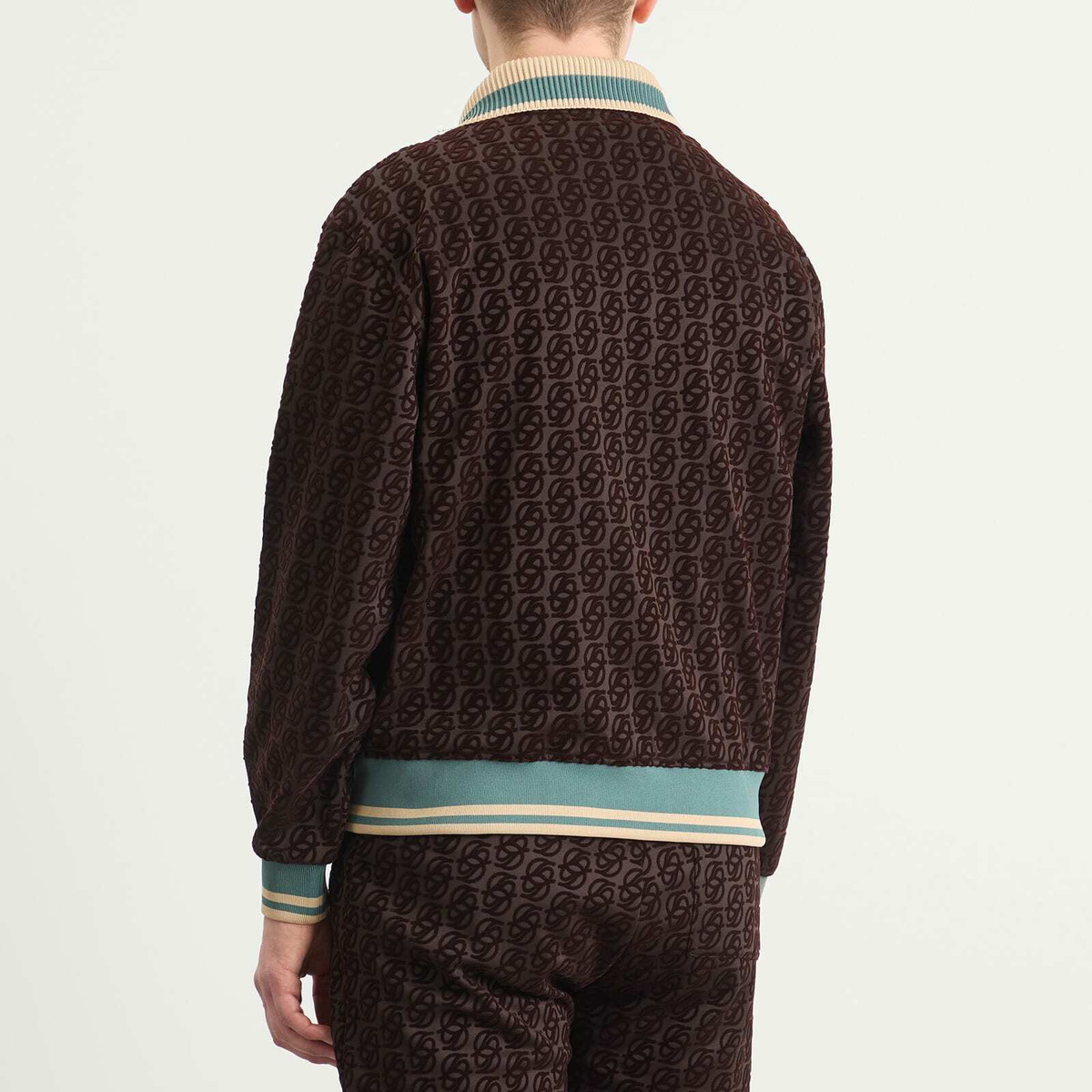 Drôle de Monsieur Men's Drole De Monsieur Monogram Tracksuit Jacket in Dark Brown