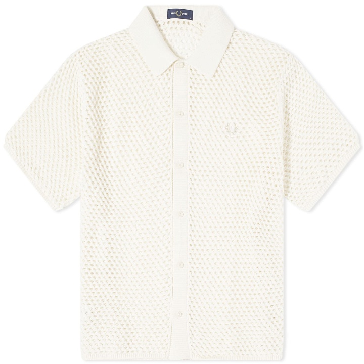 Photo: Fred Perry Men's Button Through Lace Shirt in Ecru