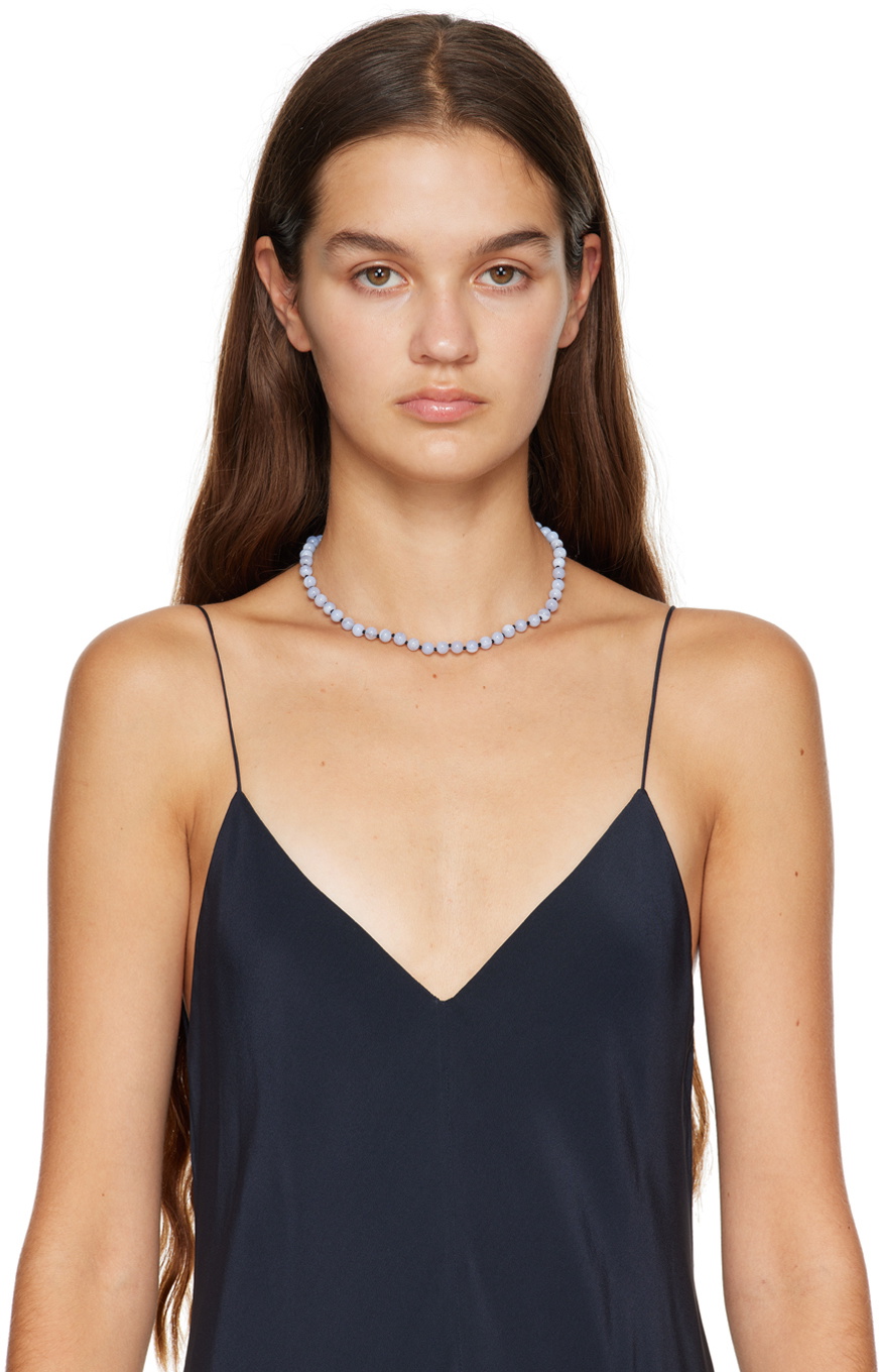 Sophie Buhai SSENSE Exclusive Blue Tiny Chalcedony Necklace