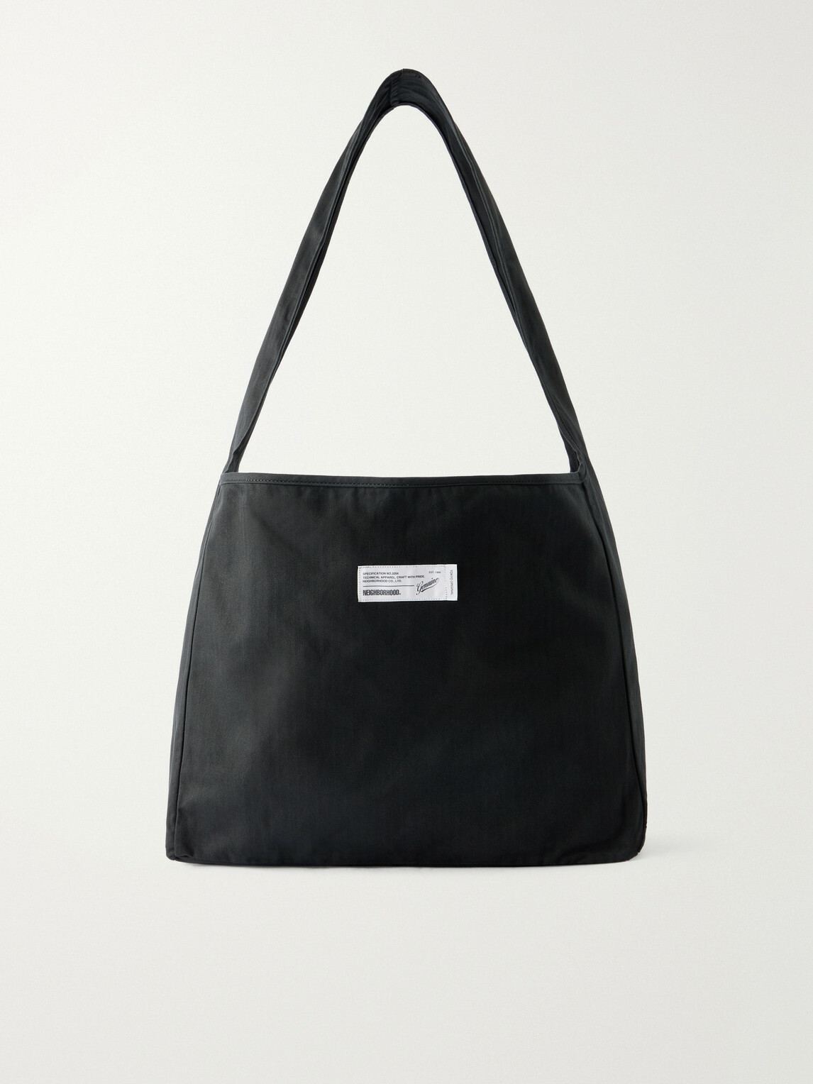 Neighborhood - Newspaper Herringbone Cotton Messenger Bag - Black