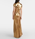Galvan Solar Gaze scarf-detail satin gown