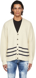 Dsquared2 Beige Alpaca 3 Stripes Cardigan