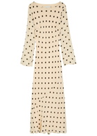 Reformation Esra Polka dot Chiffon Maxi Dress White