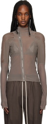 Rick Owens Taupe Temple Combo Gary Jacket