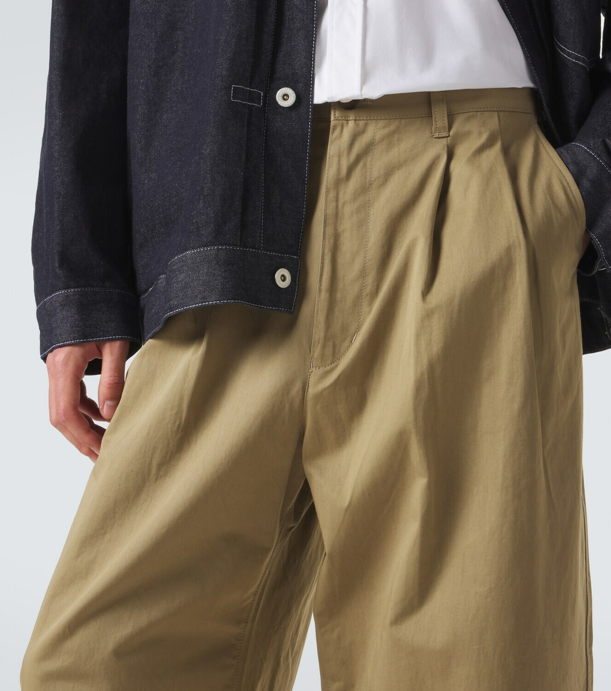 Comme des Garçons Homme Cotton and linen barrel-leg chinos