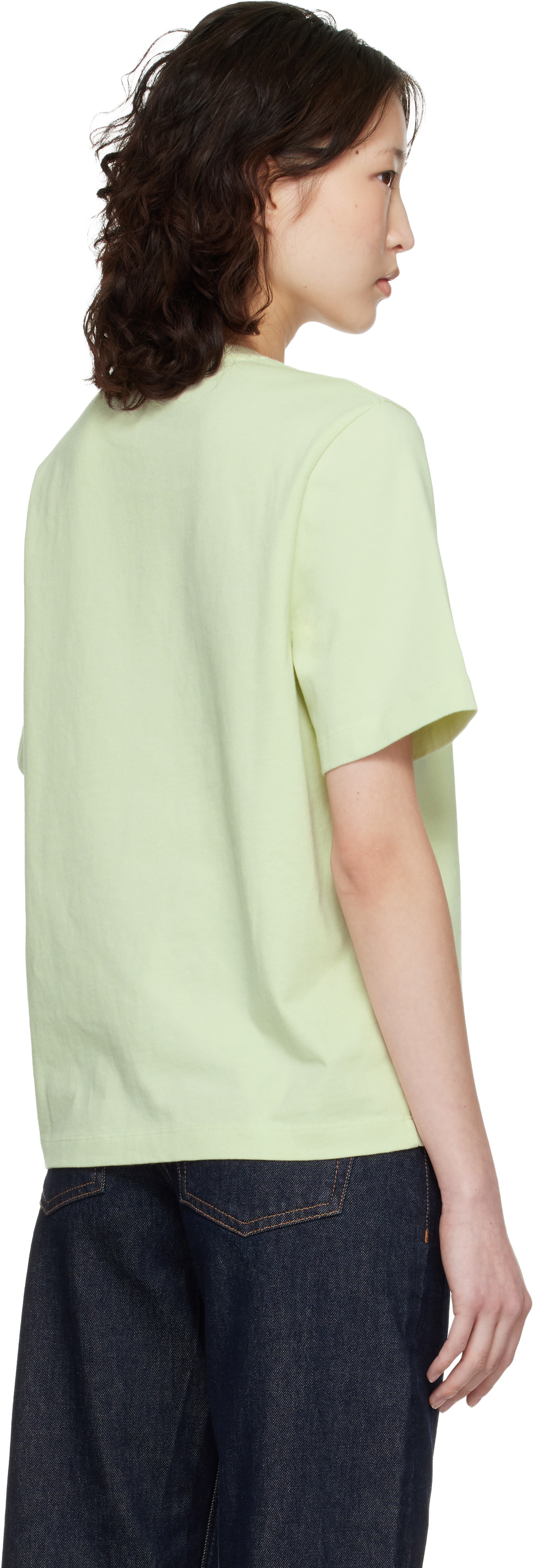 Maison Kitsuné Green 'Maison Kitsune' Handwriting Comfort T-shirt