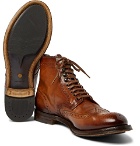 Officine Creative - Anatomia Burnished-Leather Brogue Boots - Men - Brown
