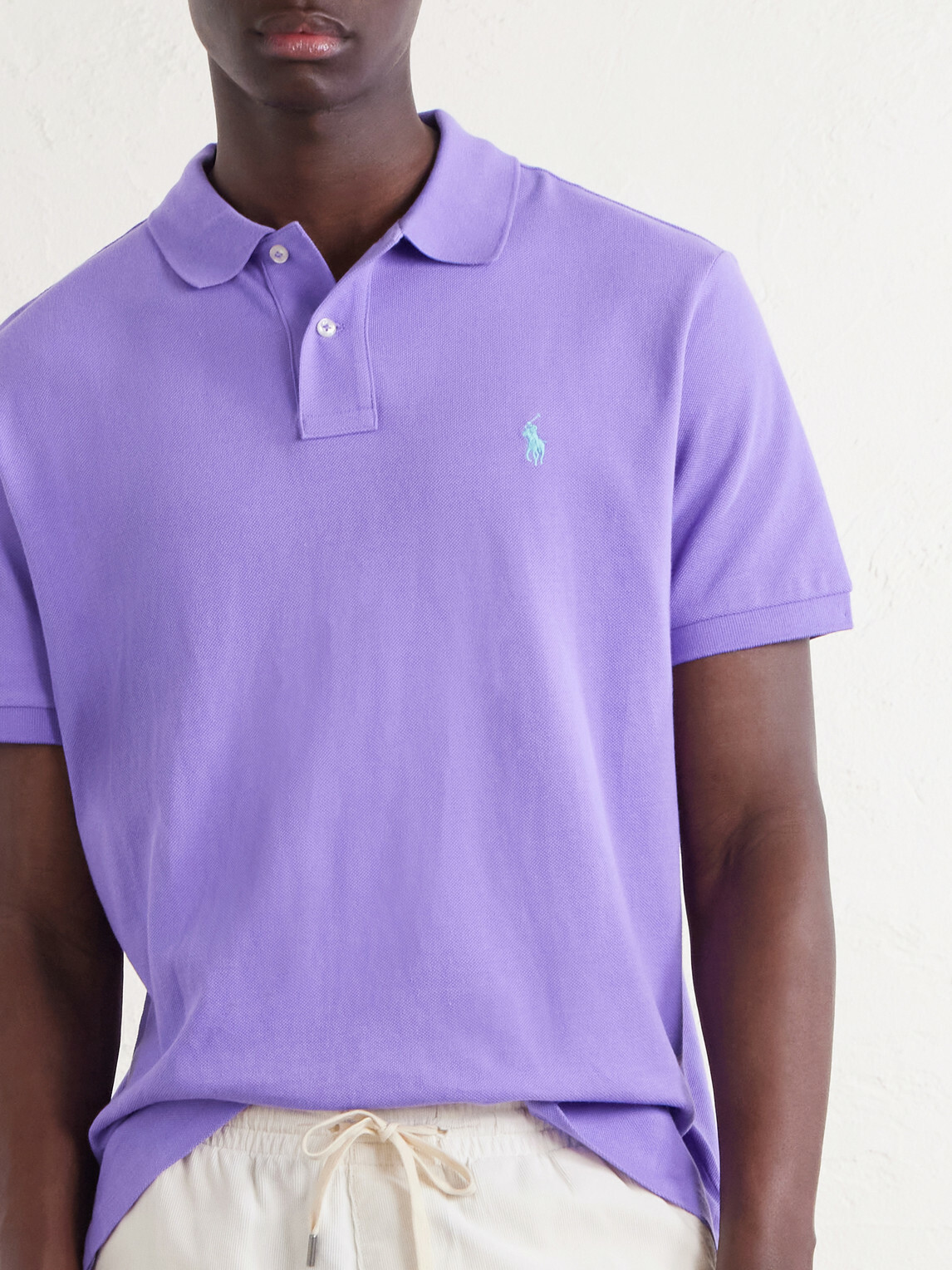 Polo Ralph Lauren - Logo-Embroidered Cotton-Piqué Polo Shirt - Purple