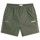 Les Deux Men's Prince Shiny Shorts in Pineneedle Green