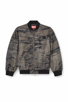 Diesel Padded bomber jacket in printed satin - Jackets Mens in To Be Defined