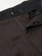 Brioni - Capri Wide-Leg Pleated Wool-Blend Trousers - Brown